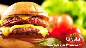  Presentation with succulent - Audience pleasing presentation consisting of fries on wooden table cheeseburger backdrop and a crimson colored foreground