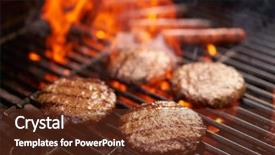  Presentation with sad dog abandoned dogs - Amazing presentation theme having hamburgers and hot dogs cooking backdrop and a tawny brown colored foreground