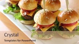  Presentation with burgers - Beautiful theme featuring retail vendor - portrait shop assistants in supermarket backdrop and a soft green colored foreground