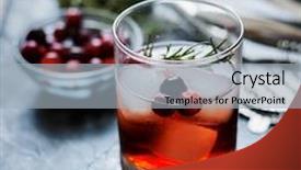  Presentation with cocktail - Colorful slide deck enhanced with hamd-crafted-rosemary-and-cranberry backdrop and a light gray colored foreground