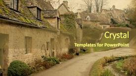  Presentation with england - Presentation having hamlet - bibury traditional cotswold cottages background and a tawny brown colored foreground