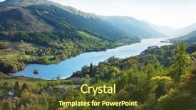  Presentation with spring - PPT theme featuring hamlet - loch voil in spring evening background and a tawny brown colored foreground