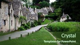 Presentation with england - Amazing presentation theme having hamlet - traditional cotswold cottages in england backdrop and a tawny brown colored foreground