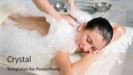  Presentation with turkish - Slide deck enhanced with hammam or turkish bath background and a coral colored foreground