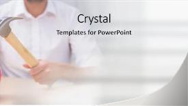  Presentation with piggy bank - Slide set with hammer and a piggy bank background and a light gray colored foreground