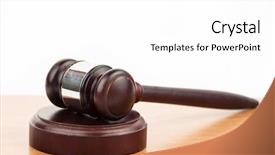  Presentation with gavel - Cool new presentation theme with hammer and gavel on wooden backdrop and a white colored foreground