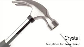  Presentation with nail - PPT layouts enhanced with hammer and nail on white background and a cream colored foreground