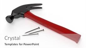  Presentation with nails - Beautiful slide deck featuring hammer-and-nails-on-white backdrop and a white colored foreground