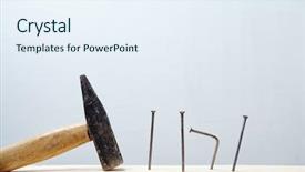  Presentation with nail - Colorful presentation enhanced with hammer and nails backdrop and a sky blue colored foreground