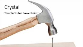  Presentation with nail - Presentation theme consisting of hammer hitting a nail background and a white colored foreground
