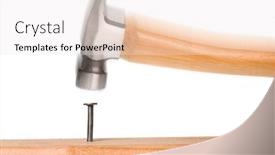  Presentation with inference - Presentation theme with hammer-is-swung-to-strike background and a sky blue colored foreground