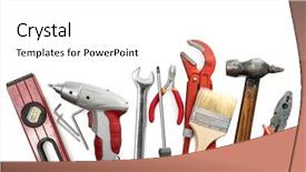  Presentation with set of different dental tools - Theme having hammer nail - toolkit of different instruments isolated background and a  colored foreground
