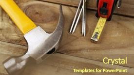  Presentation with tape measure - Amazing presentation theme having hammer nails and tape measure backdrop and a  colored foreground