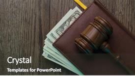  Presentation with money - Colorful presentation design enhanced with hammer on folder with money backdrop and a dark gray colored foreground