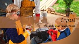  Presentation with procurement - PPT layouts enhanced with hammer on hot procurement background and a coral colored foreground