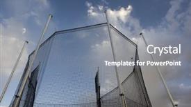  Presentation with cage - Amazing slides having hammer or ball throw backdrop and a gray colored foreground