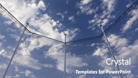  Presentation with cage - Theme consisting of hammer or ball throw background and a seafoam green colored foreground