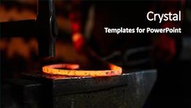  Presentation with molten - Presentation consisting of hammer over hot molten metal background and a black colored foreground
