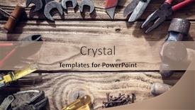  Presentation with tape measure - Audience pleasing slide set consisting of hammer-screwdriver-wrench-tape-measure backdrop and a coral colored foreground