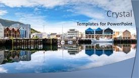  Presentation with norway - Presentation theme consisting of hammerfest city finnmark norway background and a light blue colored foreground