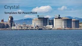  Presentation with crude oil and gas processing - Amazing presentation having hammerfest-island-muolkkut-northern-norway backdrop and a light blue colored foreground