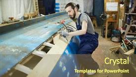  Presentation with professional - Amazing presentation theme having hammering wooden board on vessel backdrop and a tawny brown colored foreground