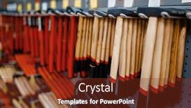  Presentation with nobody - Cool new slide set with hammers-on-racks-closeup-tool backdrop and a tawny brown colored foreground