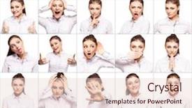  Presentation with health woman running female runner - Audience pleasing PPT theme consisting of hamming woman female different emotions collage backdrop and a lemonade colored foreground