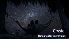  Presentation with night stars - Amazing theme having night stars - couple relaxing in a hammock backdrop and a wine colored foreground