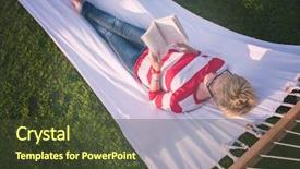  Presentation with relaxing - Amazing PPT layouts having hammock in a peaceful garden backdrop and a tawny brown colored foreground