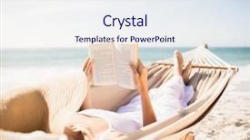  Presentation with reading - Cool new presentation theme with hammock on the beach backdrop and a sky blue colored foreground
