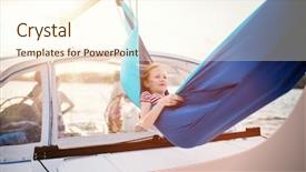  Presentation with sunset sailing - Presentation design enhanced with hammock set on the sail background and a cream colored foreground