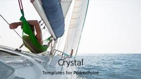  Presentation with sailing - Slide deck with hammock set on the sail background and a light blue colored foreground