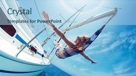  Presentation with ship boat and sea - Slides featuring hammock set on the sail background and a sky blue colored foreground