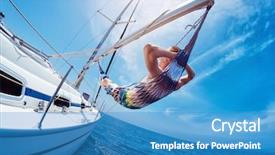  Presentation with sailing - Beautiful PPT layouts featuring hammock set on the sail backdrop and a teal colored foreground