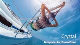  Presentation with sailing - PPT theme having hammock set on the sail background and a teal colored foreground