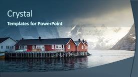  Presentation with misty - Slide deck having hamnoy-fishing-village-misty-spring background and a ocean colored foreground