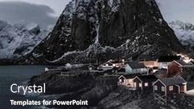  Presentation with norway - Audience pleasing theme consisting of hamnoy-norway-fishing-village backdrop and a dark gray colored foreground