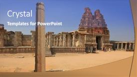  Presentation with hampi - Colorful presentation design enhanced with hampi-india-on-december-31 backdrop and a light blue colored foreground