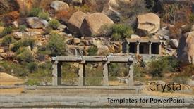  Presentation with hampi - PPT theme consisting of hampi-karnataka-india-december-31 background and a coral colored foreground