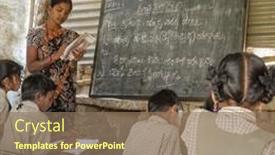  Presentation with rural india - PPT theme consisting of hampi-karnataka-india-february-1 background and a coral colored foreground