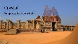  Presentation with hampi - Slide deck with hampi runes in india background and a light blue colored foreground
