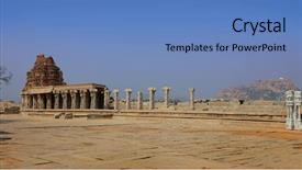  Presentation with india temple - Presentation enhanced with hampi runes in india background and a teal colored foreground