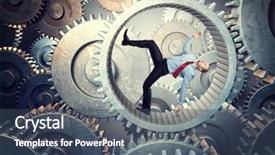  Presentation with fall - PPT layouts with hamster wheel - business man near to fall background and a ocean colored foreground