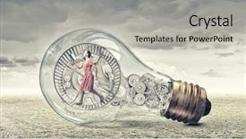  Presentation with light book - Colorful slide set enhanced with hamster wheel - young woman in dress backdrop and a  colored foreground