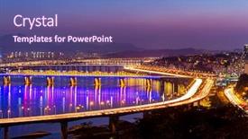  Presentation with latin kings gang - Slide deck featuring han gang in seoul city background and a  colored foreground