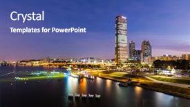  Presentation with night - PPT layouts with han river - seoul at night background and a  colored foreground