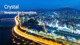  Presentation with park night city - Colorful slide set enhanced with han river - seoul city night backdrop and a  colored foreground