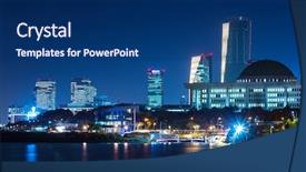  Presentation with washington dc city skyline - Amazing slide deck having han river - seoul city skyline at night backdrop and a  colored foreground