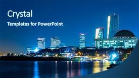  Presentation with washington dc city skyline - Colorful presentation theme enhanced with han river - seoul city skyline at night backdrop and a  colored foreground